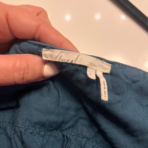 Anthropologie Floreat Senna Dress Turquoise Tie Sleeve Boho Sundress Size Small - Picture 6 of 11